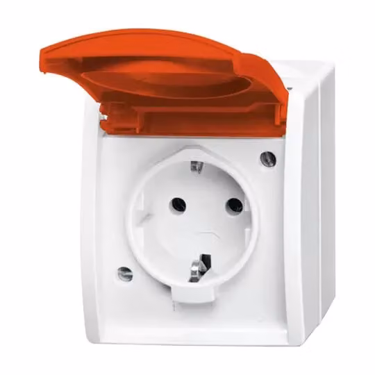 Busch-Jaeger 20 EWN-14-54 Presa SCHUKO®, con sportellino arancione, bianco alpino