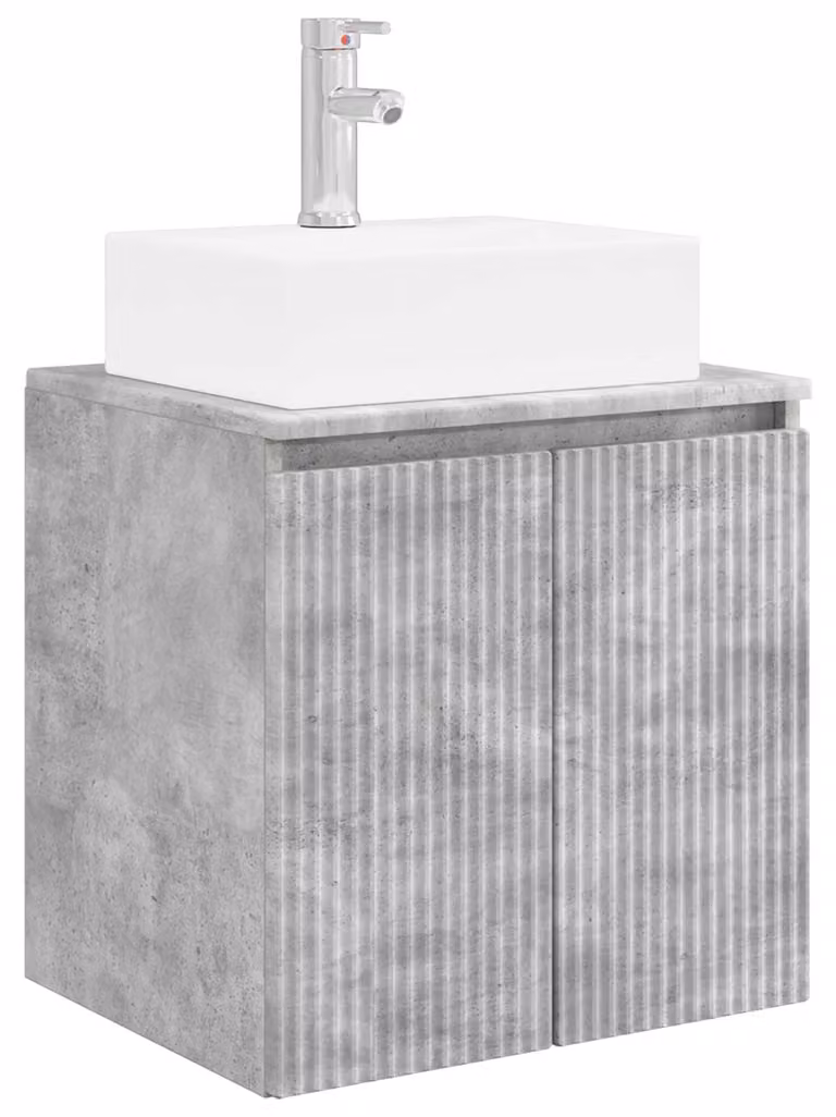 Mobile Lavabo da Parete Grigio Cemento 49,5 x 41 x 62,5 cm