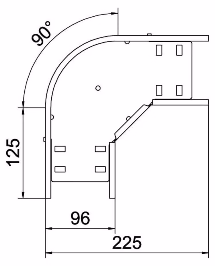 OBO Bettermann curva 90 gradi RB 90 610 FT 6036590