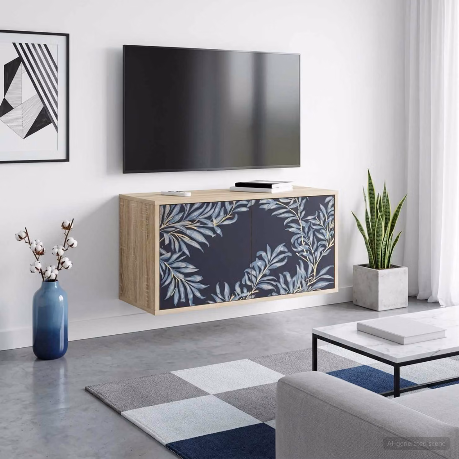 Mobile TV da parete vidaXL DOKKUM in Rovere Sonoma, L 69 x P 33 x H 40 cm