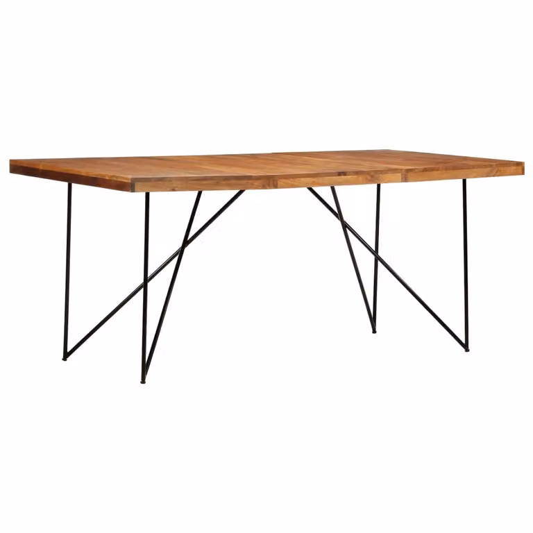 vidaXL Tavolo da pranzo 180 x 90 x 76 cm in legno massiccio di acacia