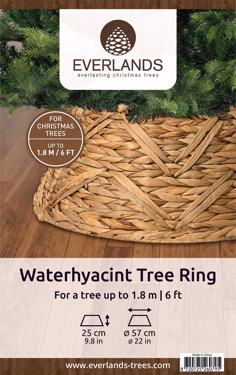 Gonna per albero di Natale in giacinto d'acqua 57x25cm marrone naturale