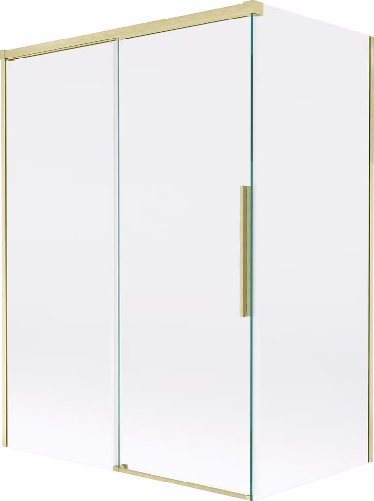 Mexen Rox parete doccia 2 ante scorrevole 120 + 70 x 150 cm, trasparente, oro spazzolato - 8C9-120-070-55-00