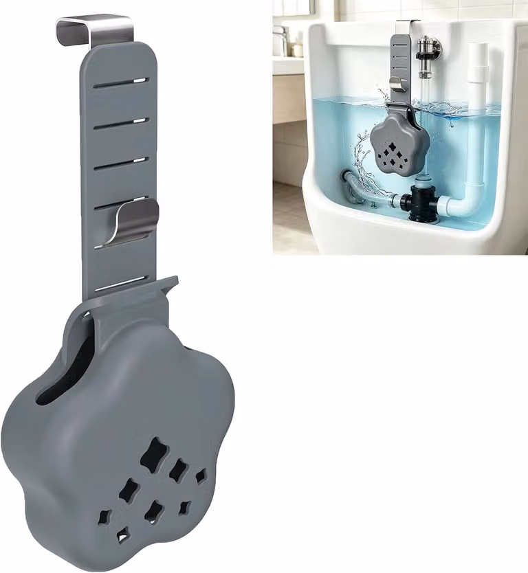 Supporto da parete per cassetta scarico, con ganci regolabili, in silicone, per la pulizia del bagno