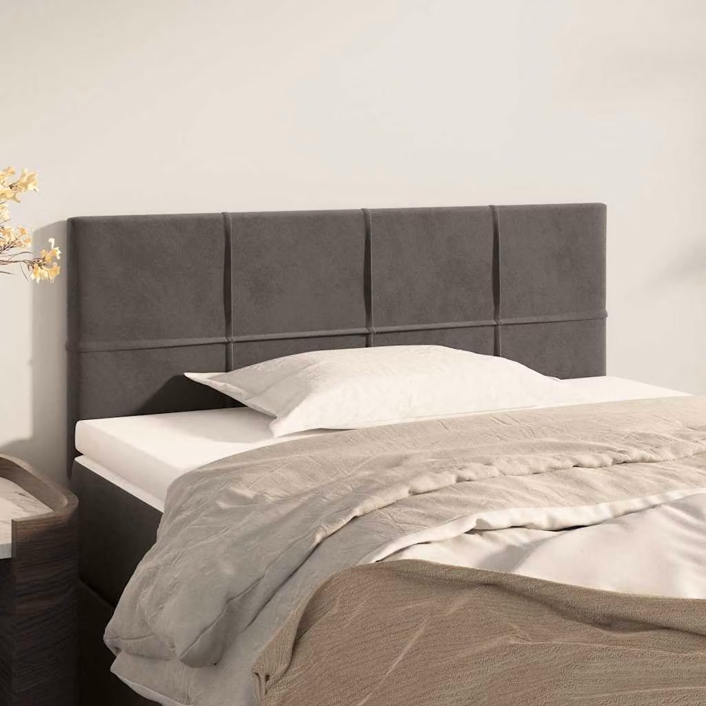Testiera per letto vidaXL in velluto grigio scuro, L/P/H: 100 x 5 x 78/88 cm