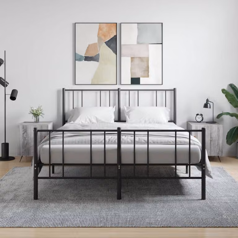 Set di 2 comodini sospesi vidaXL in legno e metallo, colore grigio, L 40 cm x P 40 cm x H 50 cm
