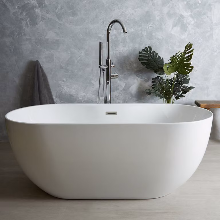 Vasca Freestanding Ovale Moderna 1500x750mm con Troppopieno Bianco - Otterton
