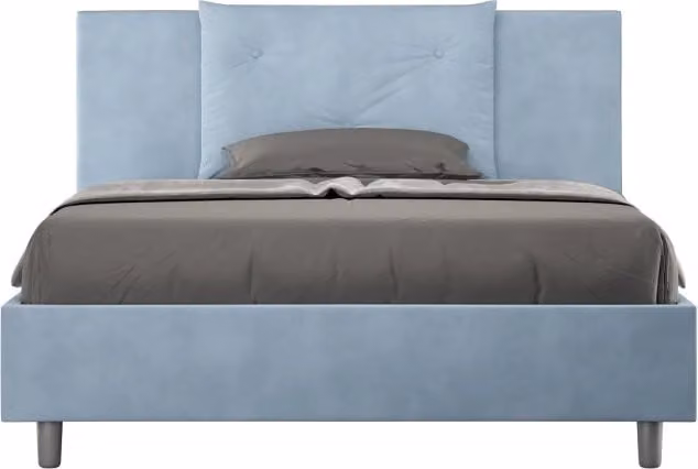 Letto matrimoniale francese Appia Ityhome con contenitore in microfibra azzurro L/P/H: 140 x 200 x 155 cm – 1
