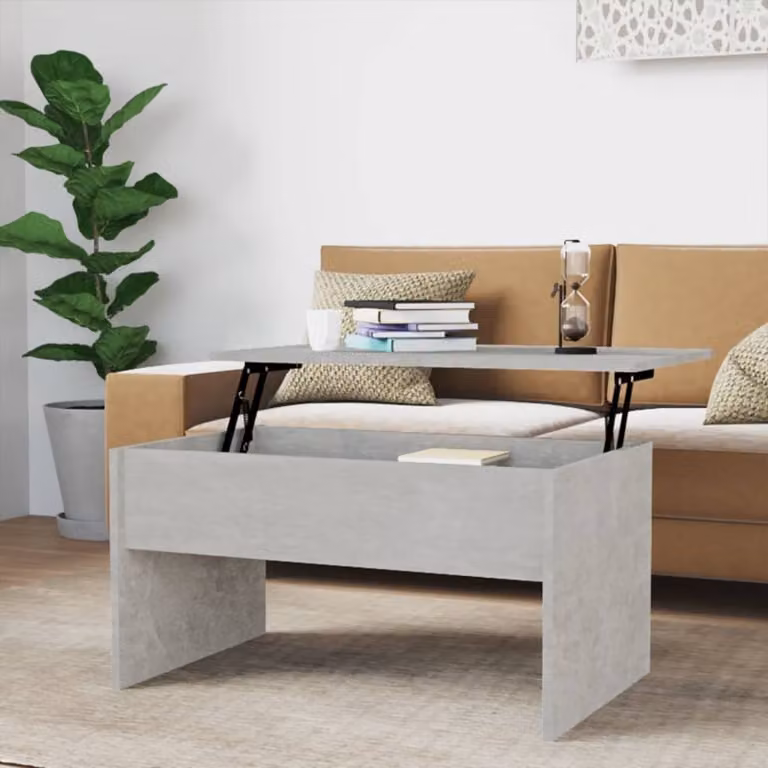 Maison Exclusive - Tavolino grigio cemento 80x50,5x41,5 cm Materiale ligneo