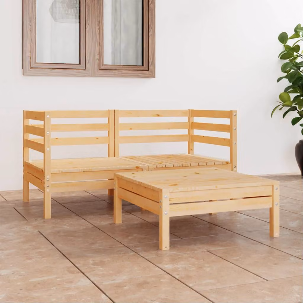 Maison Exclusive - Set da giardino in pino massiccio, 3 pezzi