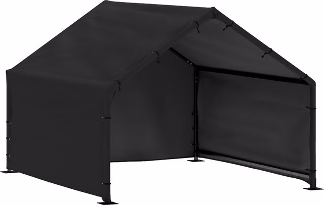 Cuccia per cani da esterno PawHut in tessuto Oxford nero, adatta per cani piccoli, medi e grandi, L/P/H: 125 x 110 x 93 cm – 1