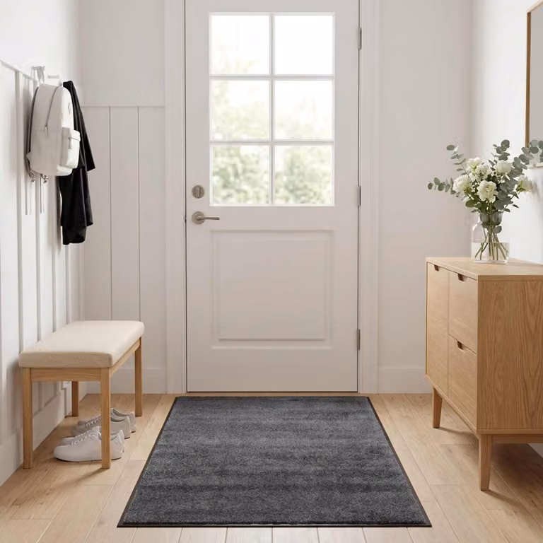 Tappetino rettangolare vidaXL Grigio, lavabile in lavatrice e antiscivolo, L 60 cm x P 40 cm x H 1 cm, 100% Poliammide
