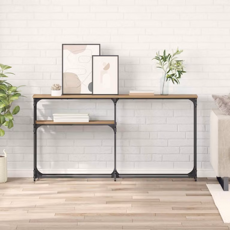vidaXL Tavolo Consolle in Stile Industriale Rovere, L 145 x P 22,5 x H 75 cm