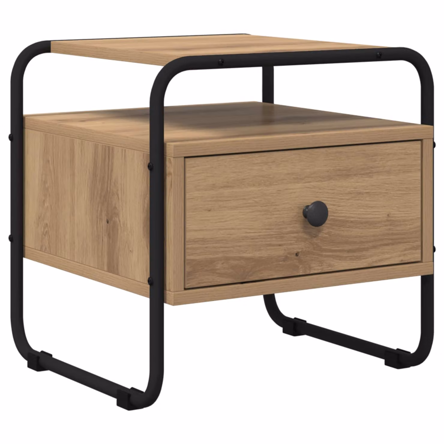 Armadio da notte moderno vidaXL in legno e metallo marrone L 40 cm x P 39,5 cm x H 40 cm