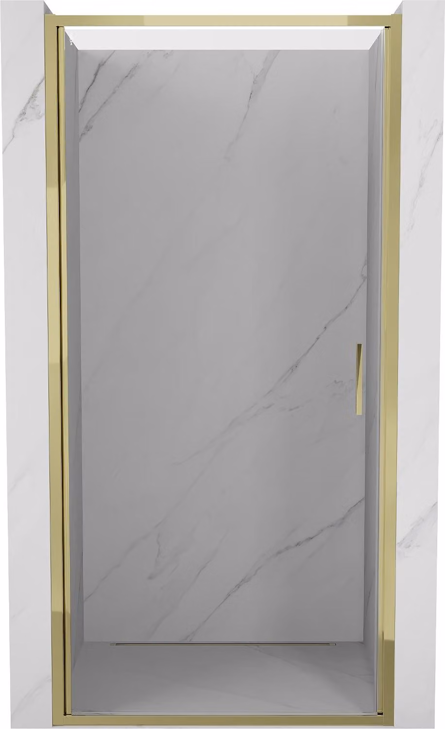 Mexen Exo porta doccia a battente 55 cm, trasparente, dorata - 817-055-000-50-00