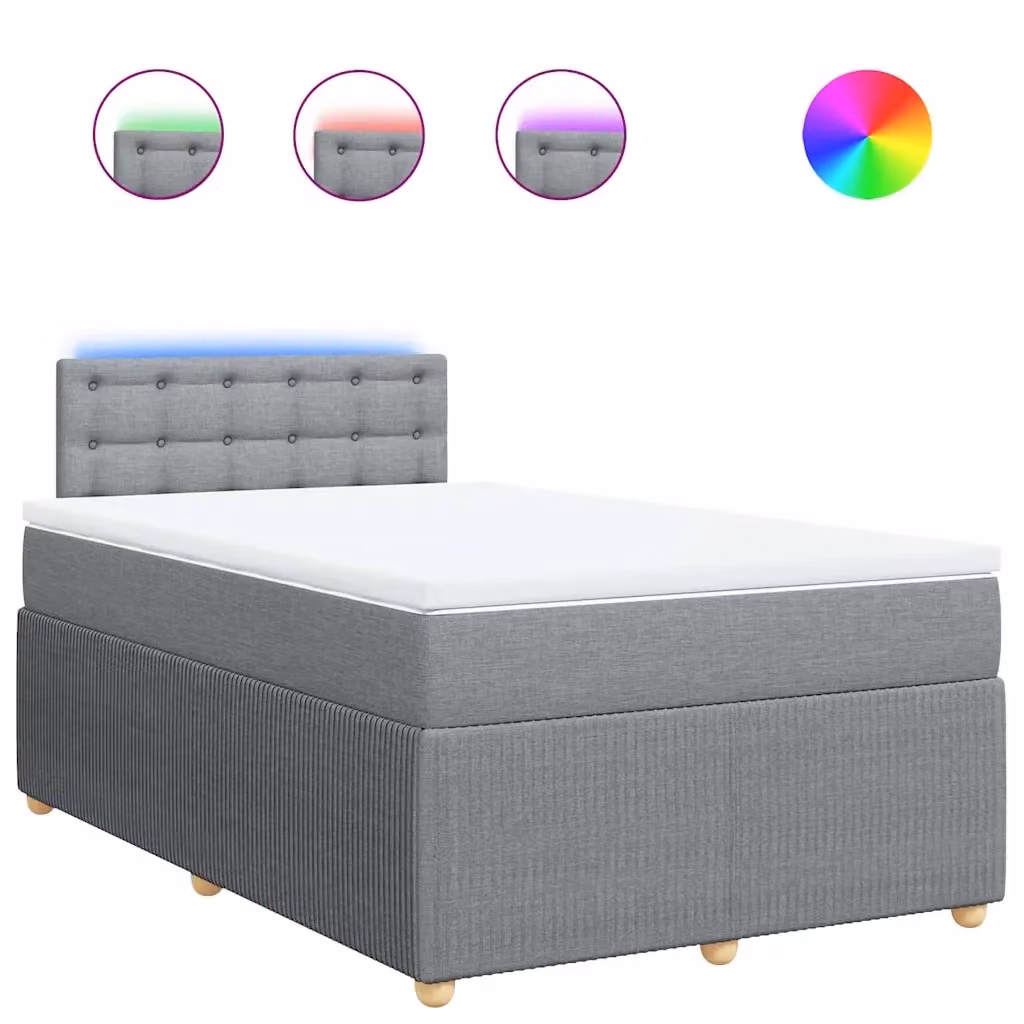 Letto Ibrido vidaXL con Materasso Grigio Chiaro e Struttura in Legno di Pino L/P/H: 120 x 200 cm – 2