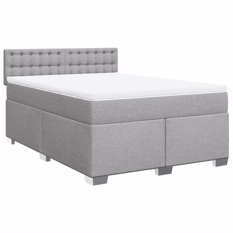 Giroletto a Molle con Materasso Grigio Chiaro 160x200cm Tessuto