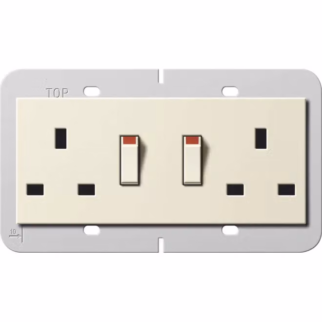 Gira 278301 Presa doppia BS 13A KS commutabile Sistema 55 BS 80 Bianco crema