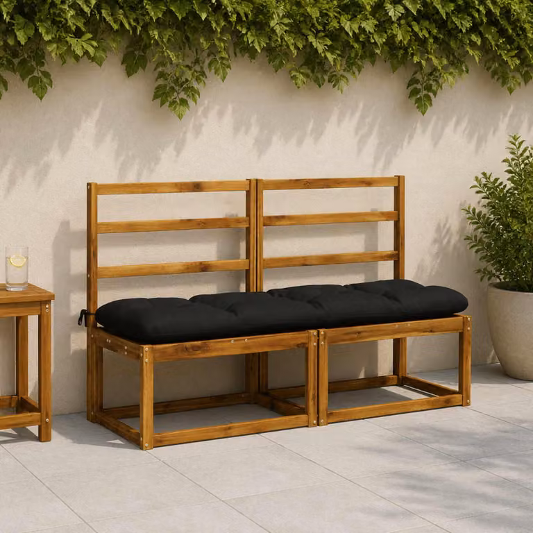 vidaXL Cuscino per panchina VIANEN 100% Poliestere Nero