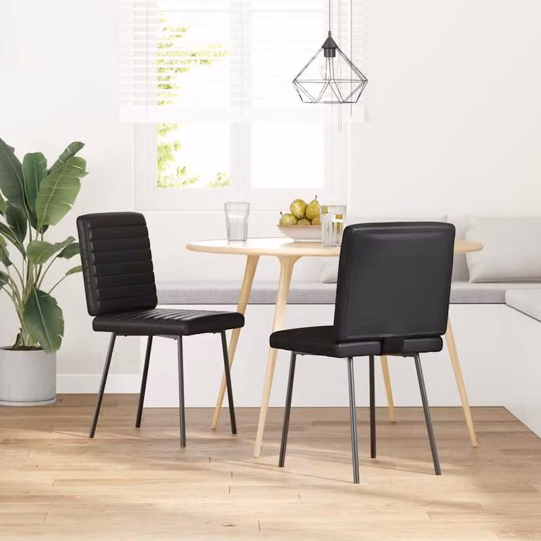 vidaXL Sedie da Pranzo 2 pz Nere in Similpelle