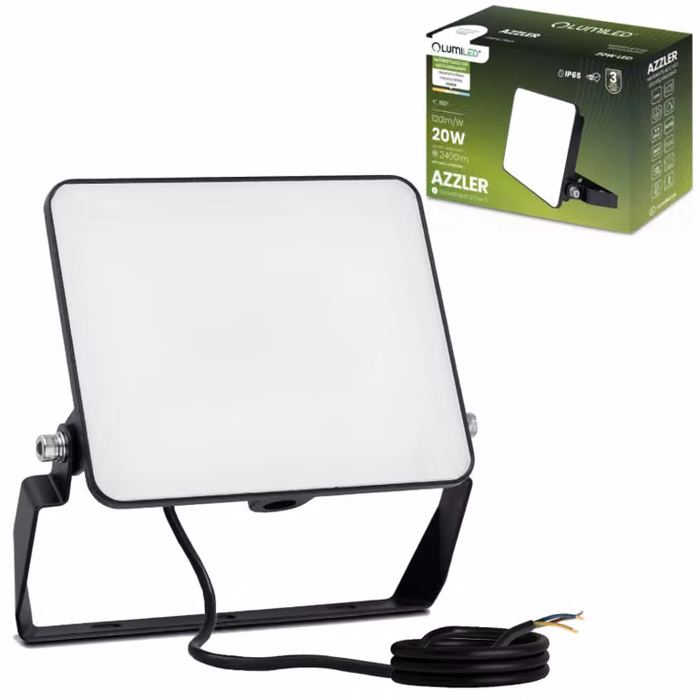 LUMILED Faretto a LED 20W super luminoso per esterno 2400 Lm Faretto a LED per esterno IP65 IK05 impermeabile 4000K bianco neutro Proiettori proiettori neri