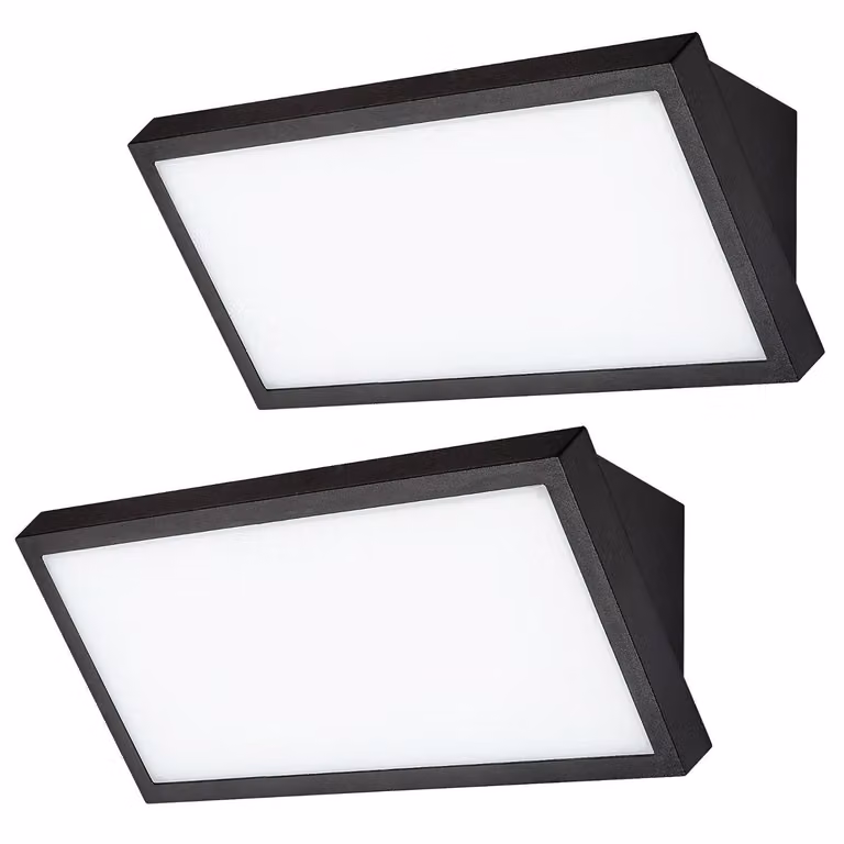 2 lampade LED Rabalux Rapla2, 18 W, colore nero, grado di protezione IP65, classe di efficienza energetica F, temperatura di colore regolabile da 2700 a 6500 K, codice prodotto 77150
