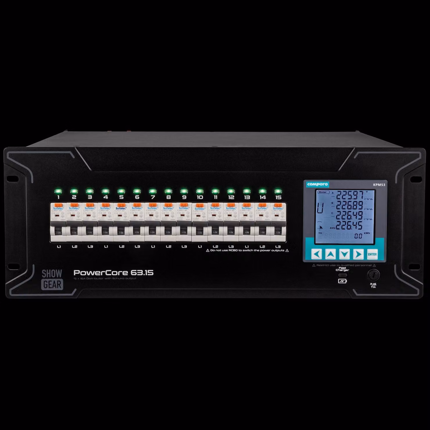 SHOWGEAR PowerCore 63.15 15x Schuko 15x Schuko