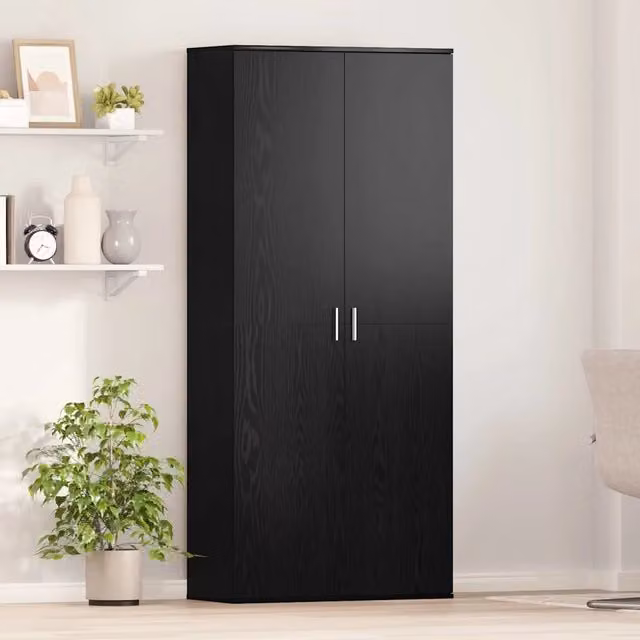 Highboard 80 x 35 x 180 cm Legno ingegnerizzato Rovere nero 3365563