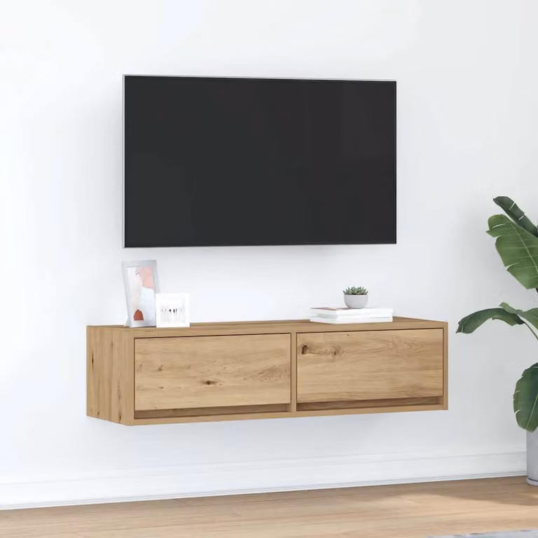 Mobile TV moderno vidaXL in rovere artigianale marrone L 100 cm x P 31 cm x H 25,5 cm