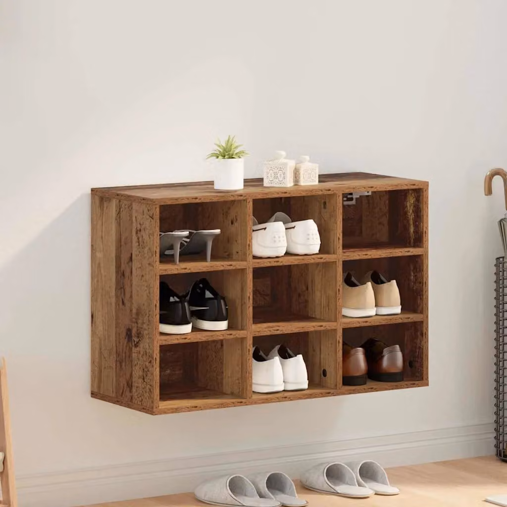 Scarpiera mobile moderna vidaXL in legno marrone L: 77,5 cm, P: 30 cm, H: 51 cm