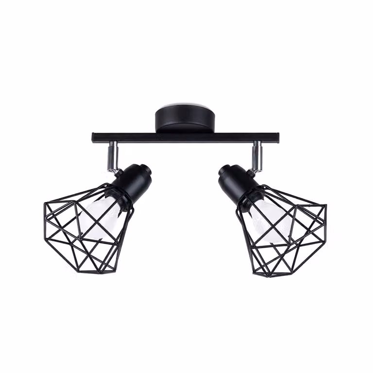 Lampada da soffitto SELARA nera-cromata 2xE14x40W in metallo, dimensioni: 19x31x17 cm, IP20, Pure Lume