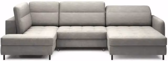 Divano ad angolo convertibile BERTHO MEUBLORAMA grigio con contenitore e funzione letto, lato destro, L 306 cm