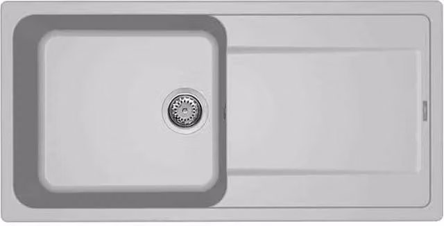 Lavello da incasso Elleci Life 480 con una vasca in Granitek Grigio Aluminium L: 100 cm, P: 50 cm