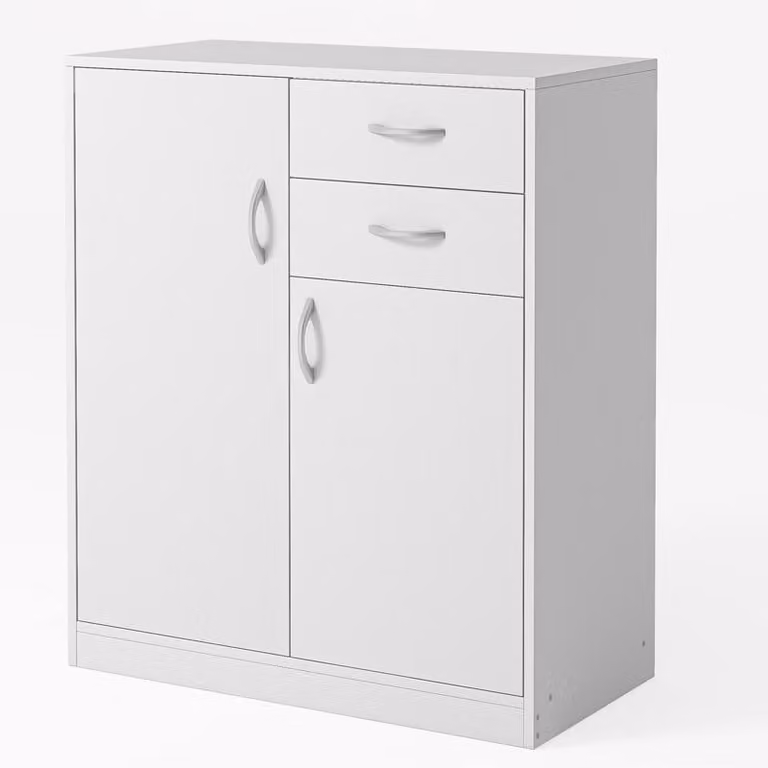 Comò moderno con cassetti e ripiani loft bianco scandinavo ante 74 cm