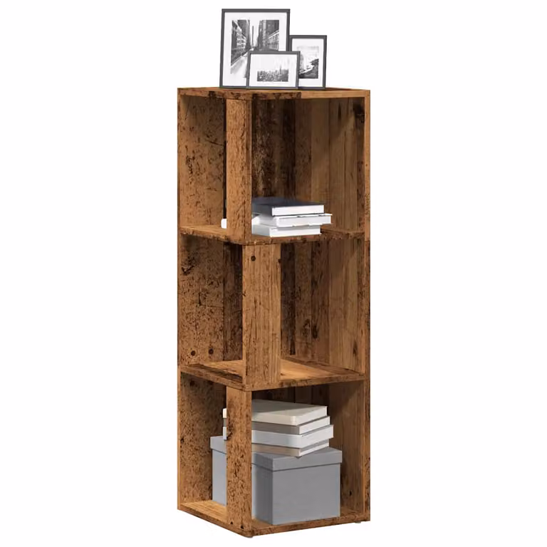 Mobile Vetrina Angolare vidaXL in Legno Rovere Antico, L/P/H: 33 x 33 x 100 cm