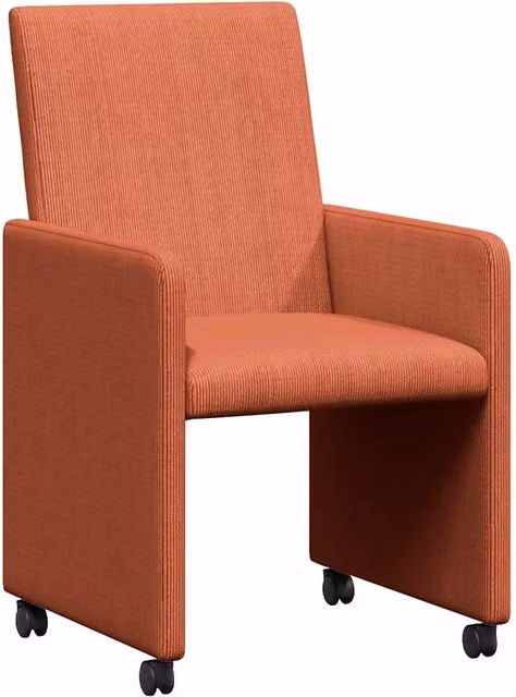 Sedie da Pranzo con Ruote 2 pz | Sedie da cucina Rosso arancio 57 x 66 x 94 cm