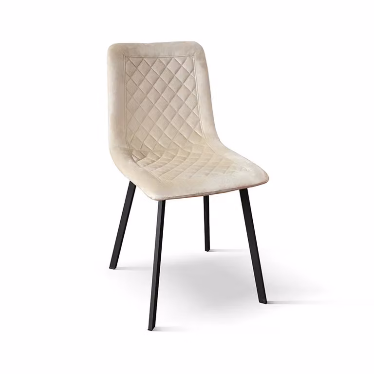 Set di 4 sedie NOHO effetto velluto beige