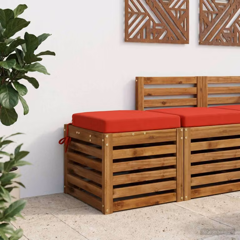 Cuscino per sedile vidaXL SOEST in poliestere rosso con rivestimento rimovibile e lavabile