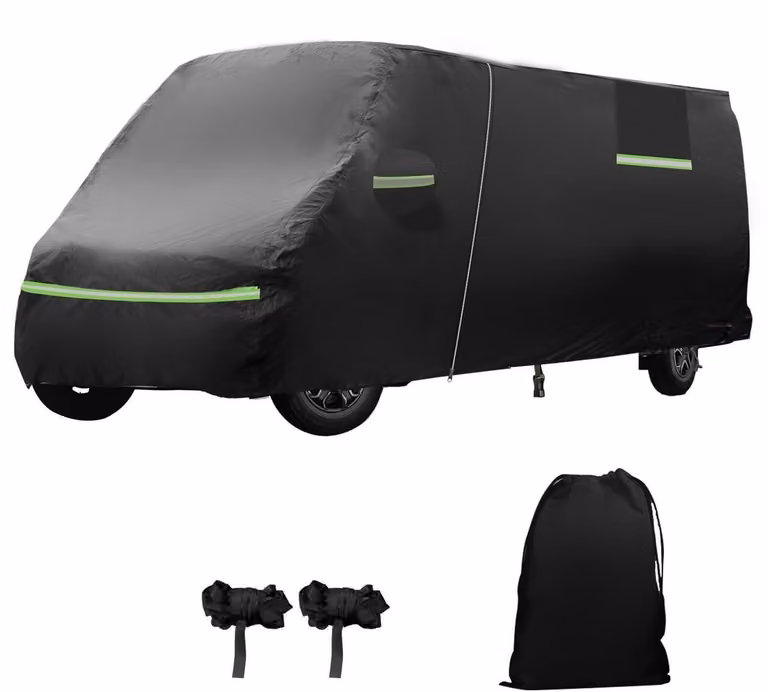 Copertura per garage, adatta per furgoni VW T4 a passo lungo (1995-2004), impermeabile, fodera in cotone, chiusura con cerniera, antivento