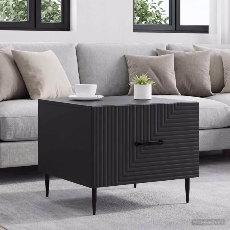 Maison Exclusive - Tavolino con cassetti Nero 49 x 50 x 40 cm in materiale derivato dal legno