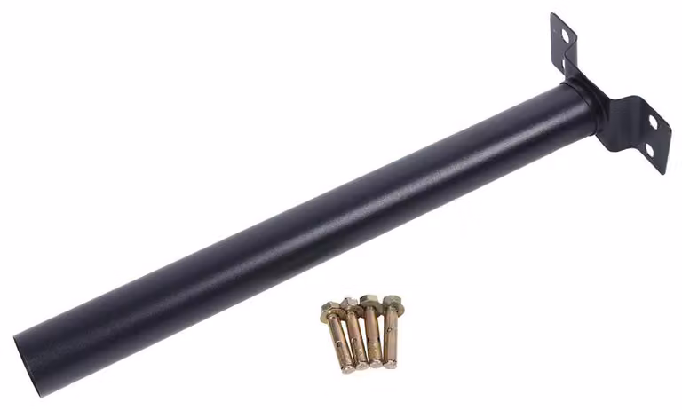 Portalampada da parete, 50 cm, in ferro nero, per lampade solari