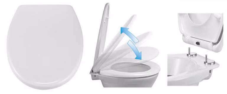 Sedile della toilette HI con sgancio rapido e chiusura soft-close
