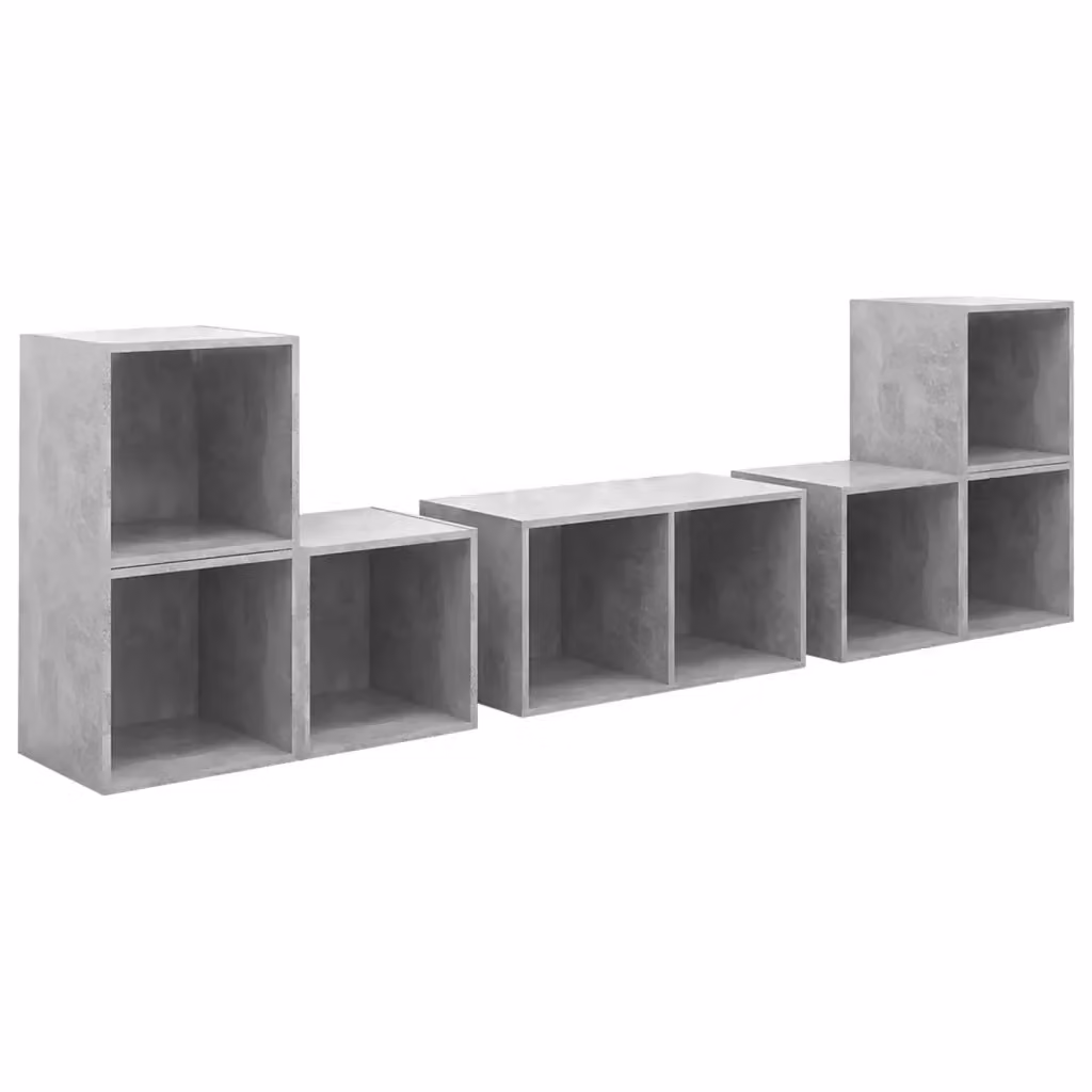 Set Mobile TV da 6 pezzi vidaXL in legno multistrato Grigio Cemento – 2