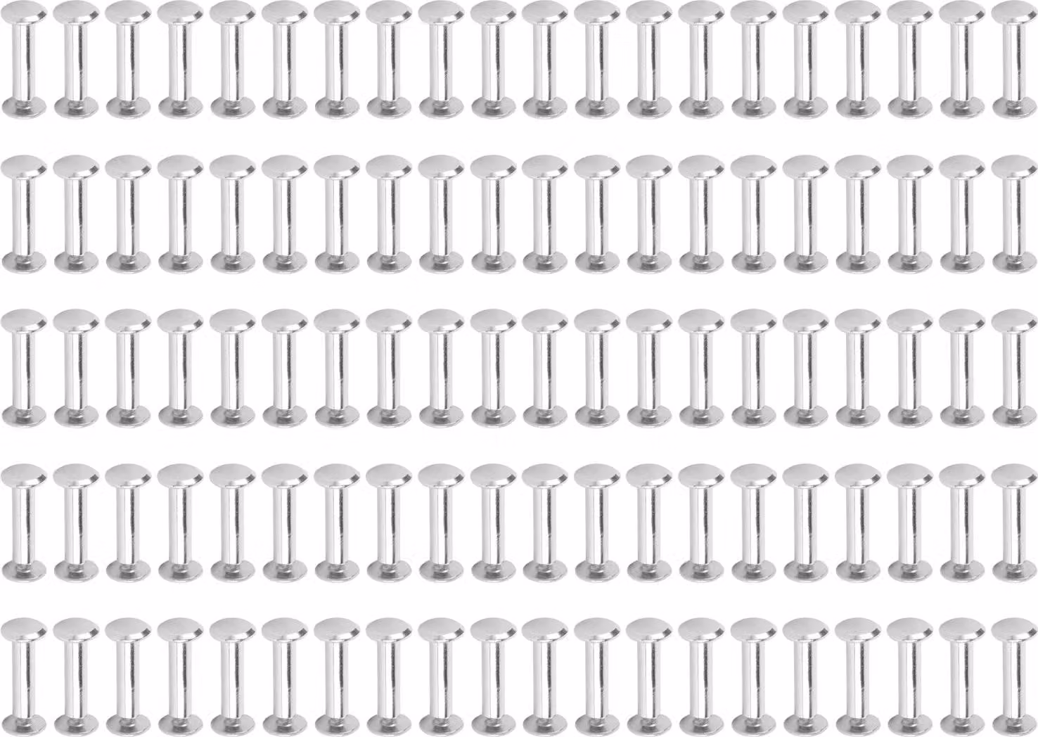 100 set di rivetti e viti M2.5 in acciaio inox per album abbigliamento decorazione pelle artigianato 3.5x14x7mm / 0.14x0.55x0.28in