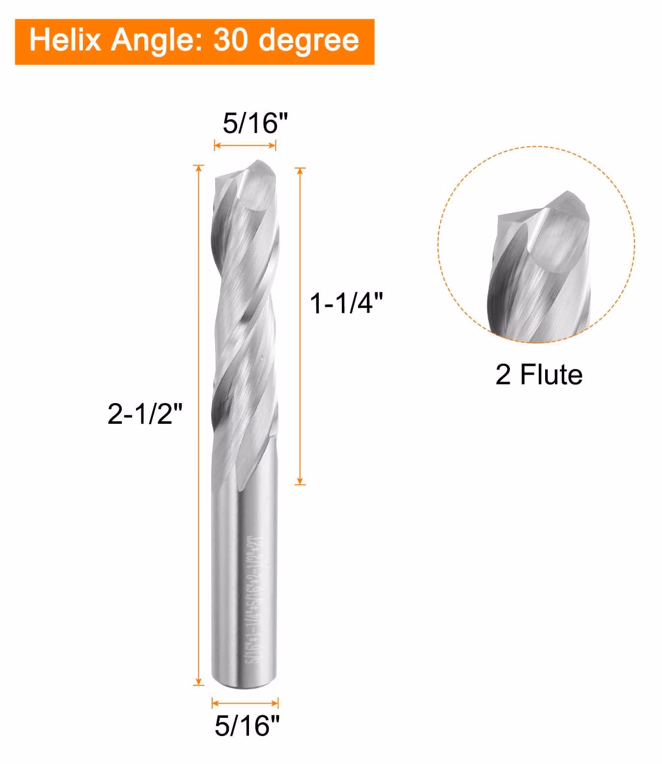 Fresa a tazza da 5/16" in acciaio al tungsteno con rivestimento in argento