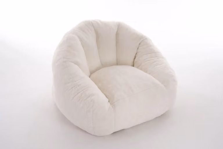 Sacco a sedia imbottito MODFU in microfibra bianca, L 54 cm x P 44 cm x H 31 cm