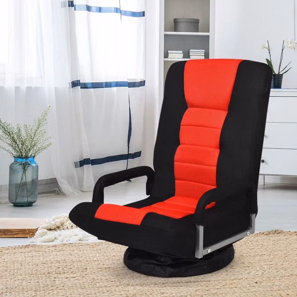 Sedia da gaming pieghevole DESIGN IN con base girevole a 360 gradi e braccioli, regolabile in 6 posizioni, colore rosso – 2