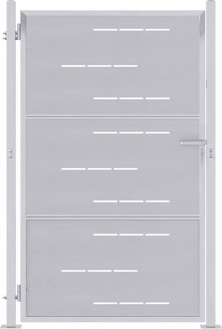 Cancello da giardino singolo in acciaio inossidabile Argento CFW7333578 L: 85 cm, H: 144 cm