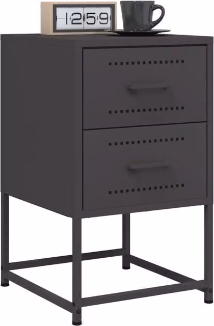 Set di 2 comodini Design Mania in metallo nero opaco, stile industrial, L/P/H: 36 x 39 x 60,5 cm – 1