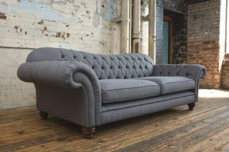 Sofa 4 Sitzer Couch design Chesterfield Sitz Garnitur Leder Polster